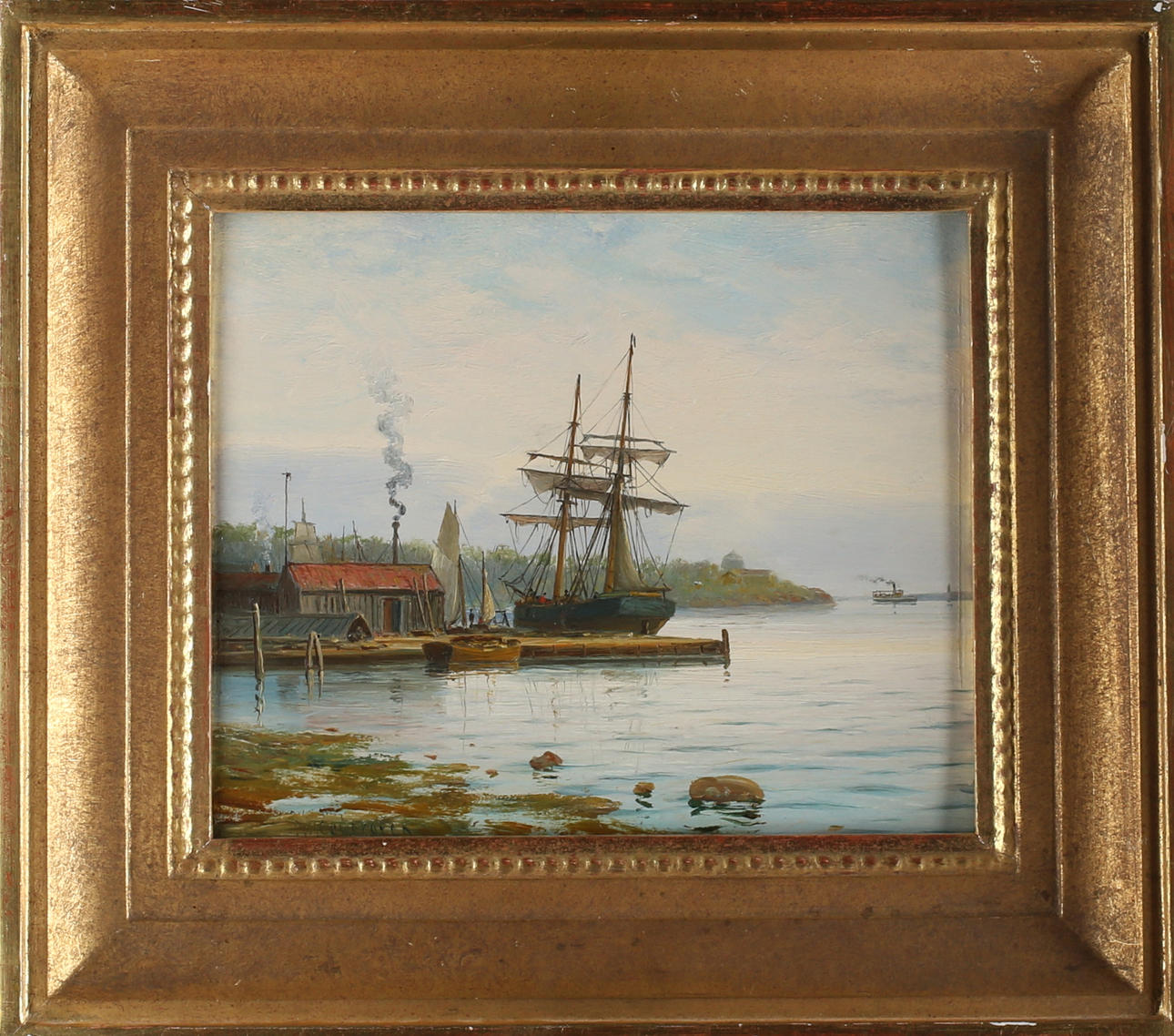 PEHR WILHELM CEDERGREN. "Djurgården" Olja på pannå, signerad P Cedergren.