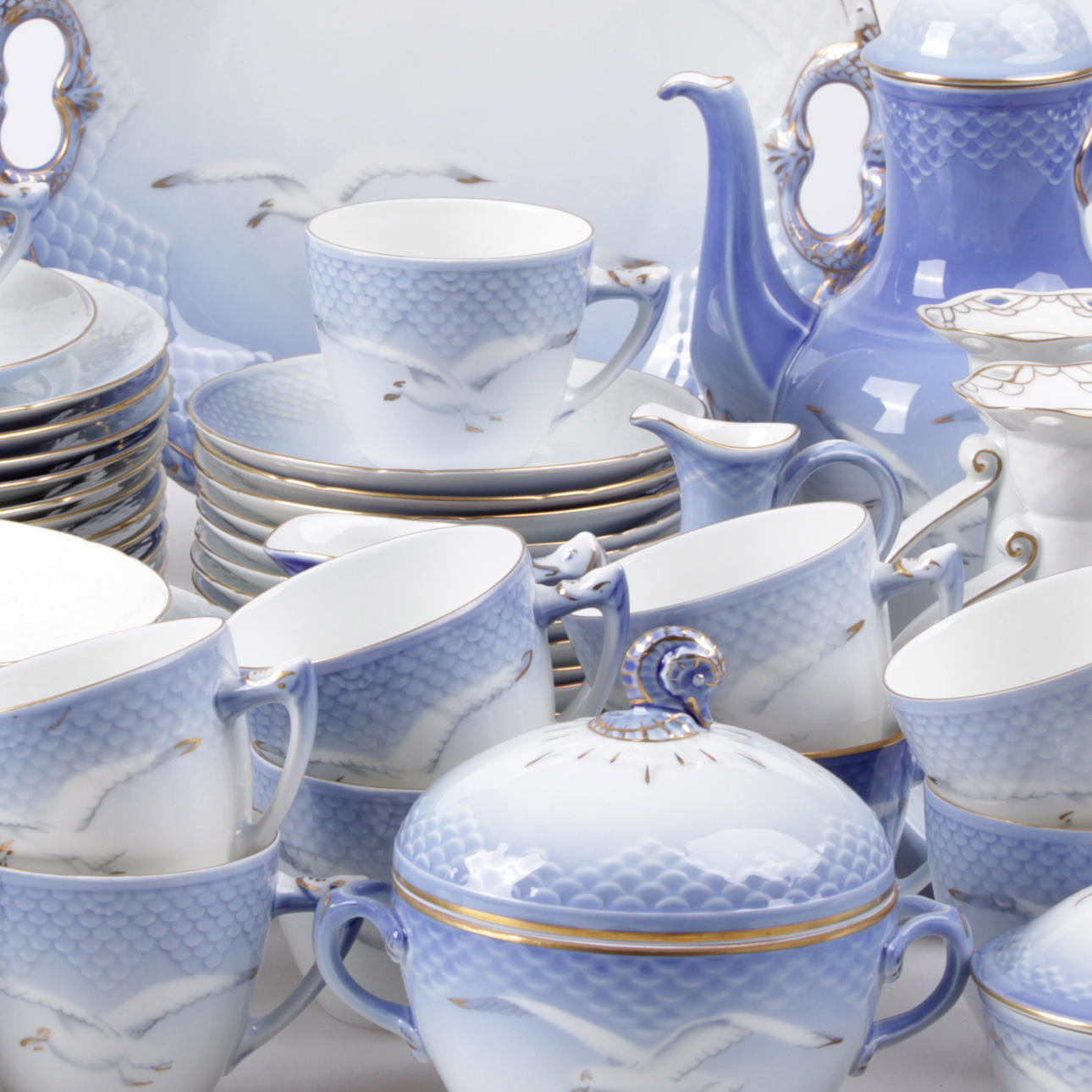 KAFFESERVIS, 47 delar, porslin, "Måsen", Bing & Gröndahl.