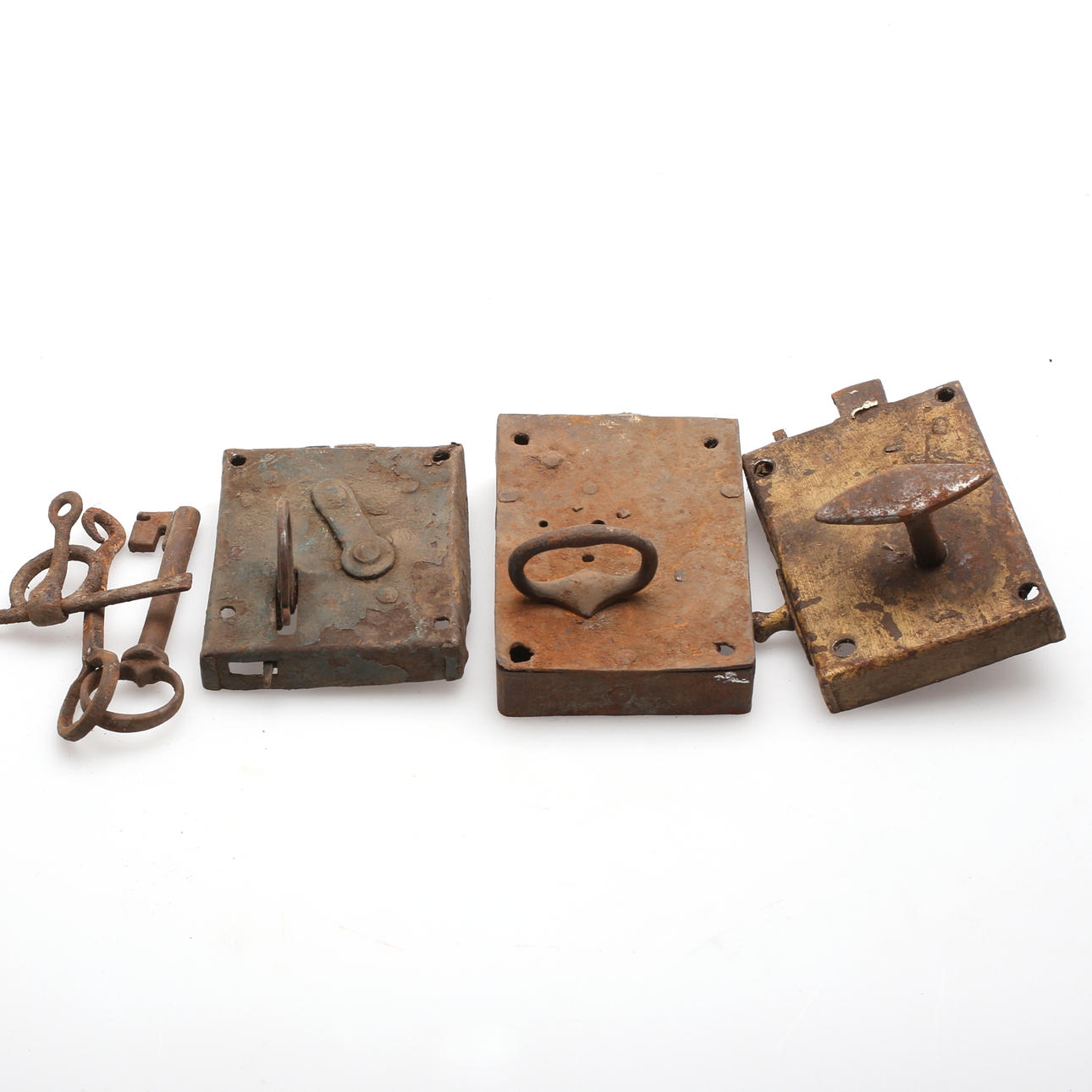 NYCKLAR, samt LÅS, järn, 17/1800-tal.