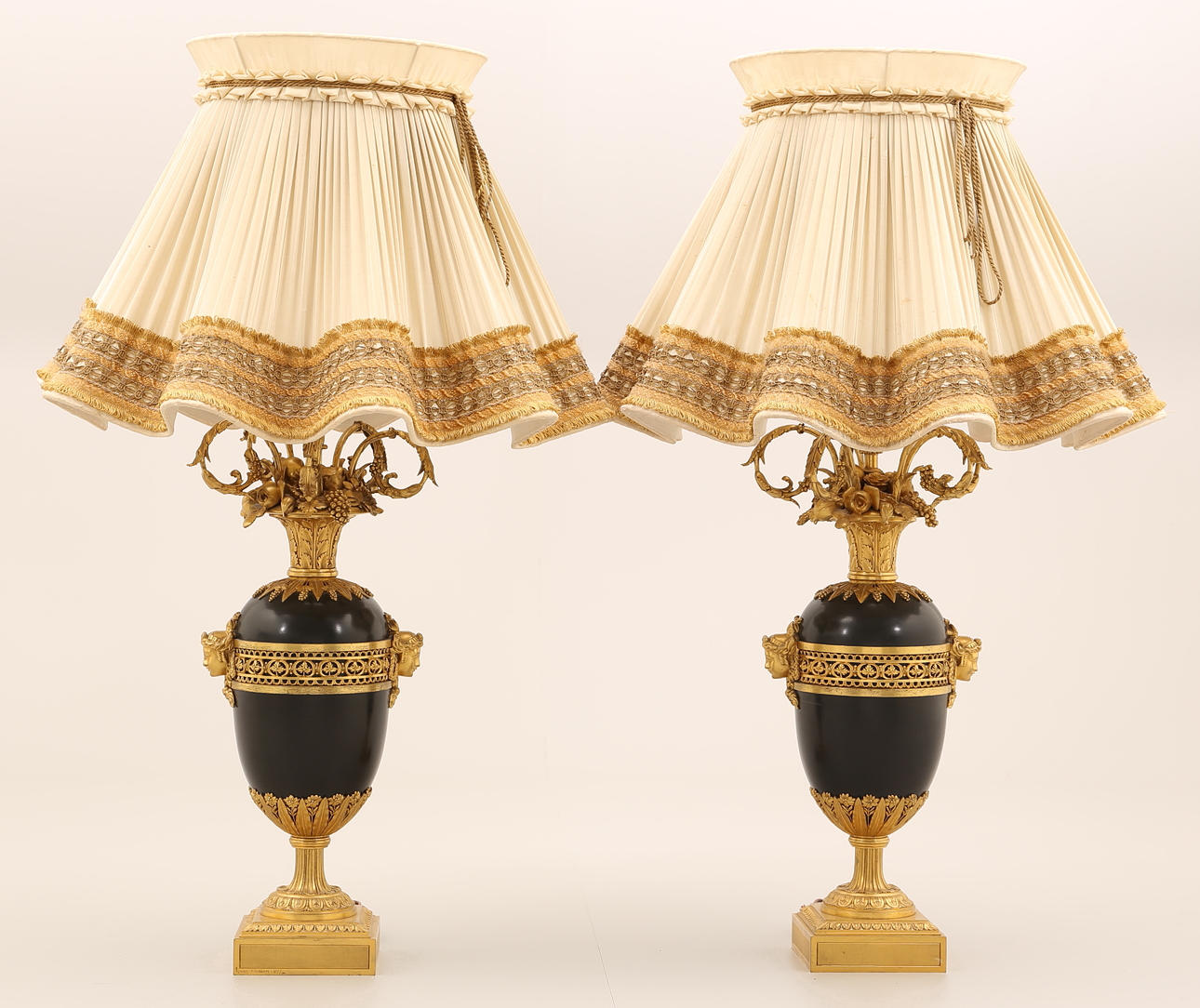 TABLE LAMPS, a pair, by Henry Dasson 1877.