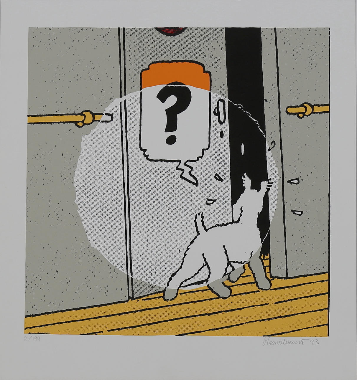 MAGNUS WEINSJÖ. Milou, färgserigrafi nr 2/199, signerad och daterad -93.