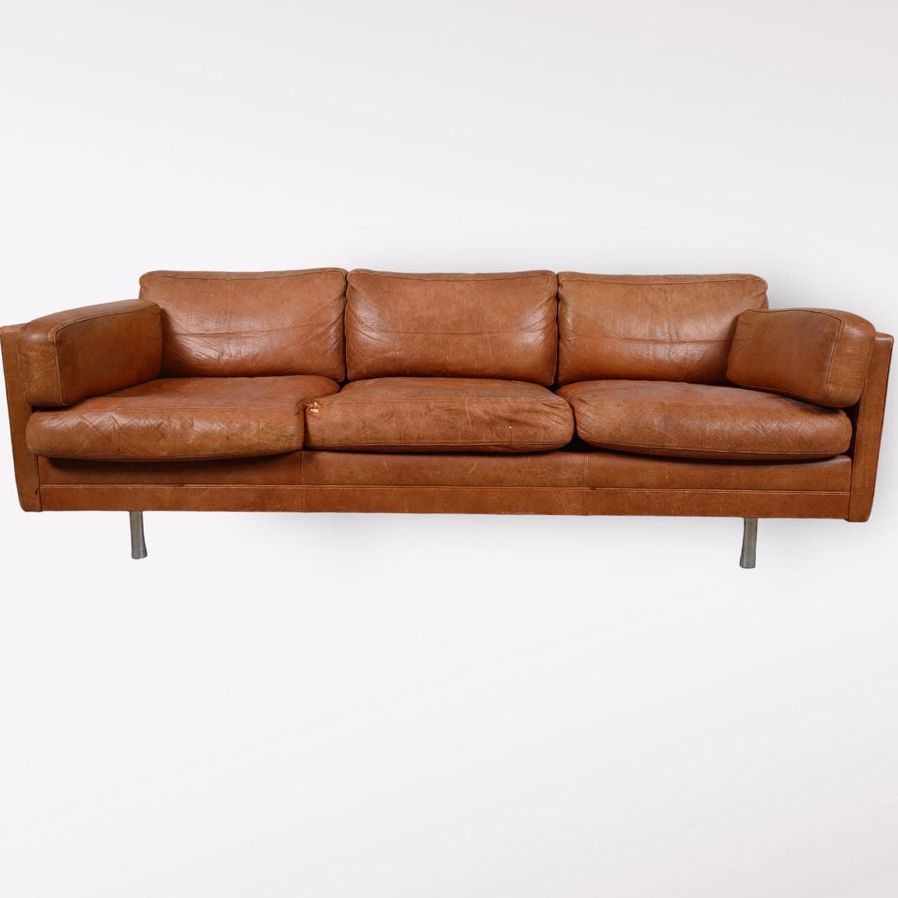 MOGENS HANSEN. Sofa, 3-personers, læder.
