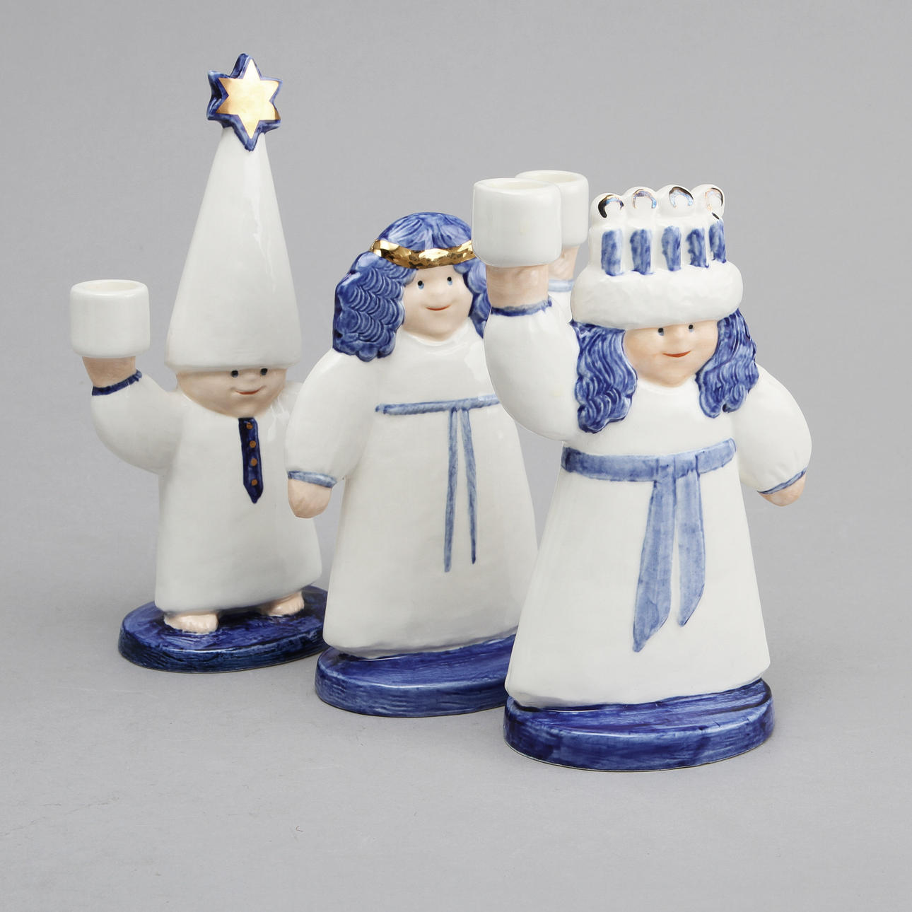 LJUSSTAKAR, 3 st, Lisa Larson, Goebel.