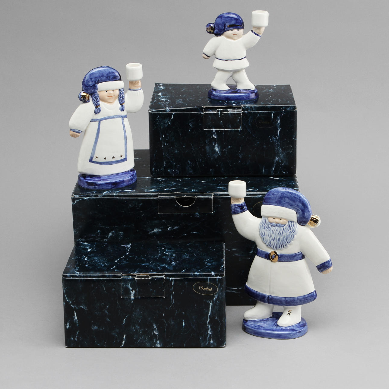 LJUSSTAKAR, 3 st, Lisa Larson, Goebel.