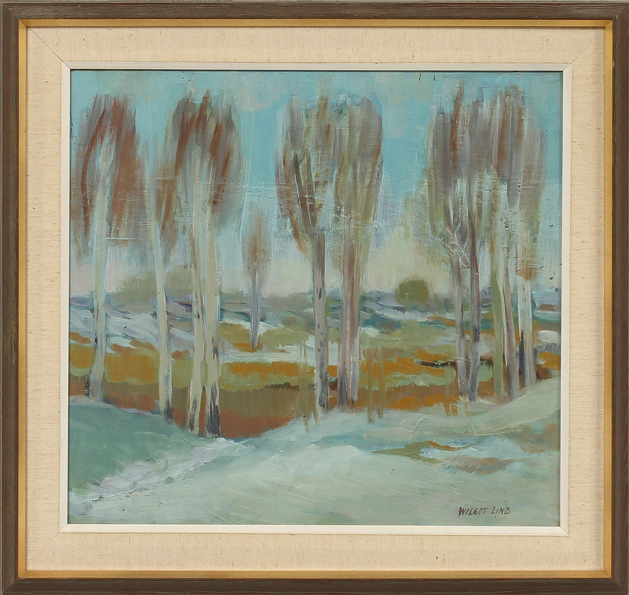 WILGOT LIND. Landskap, Olja på pannå, signerad.