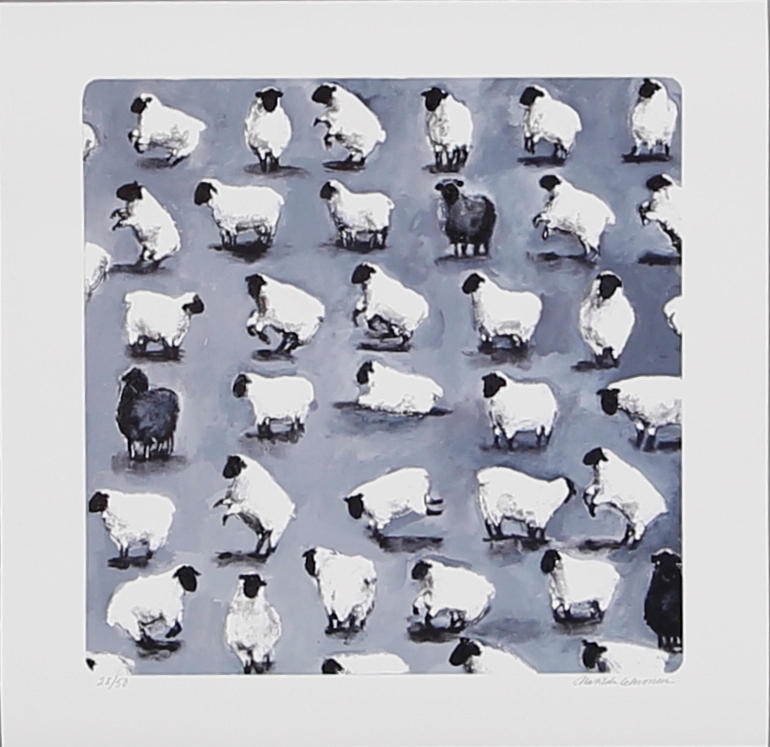 MATILDA LEHVONEN. Får II, färglitografi nr 28/50, signerad.