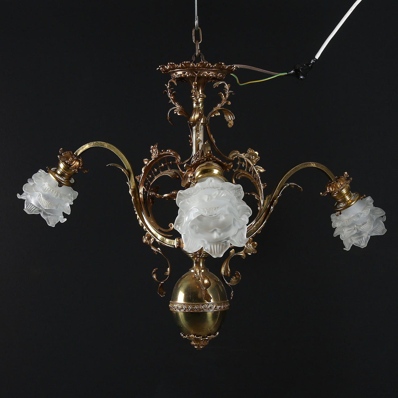 TAKLAMPA, mässing, jugend. sekelskiftet 18/1900.