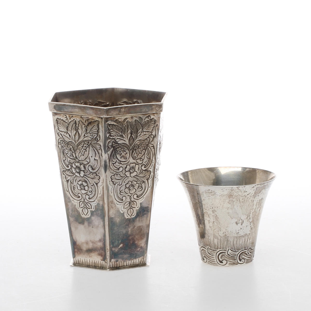 BÄGARE samt VAS, silver, Lisa Andersson, 1973/1984.