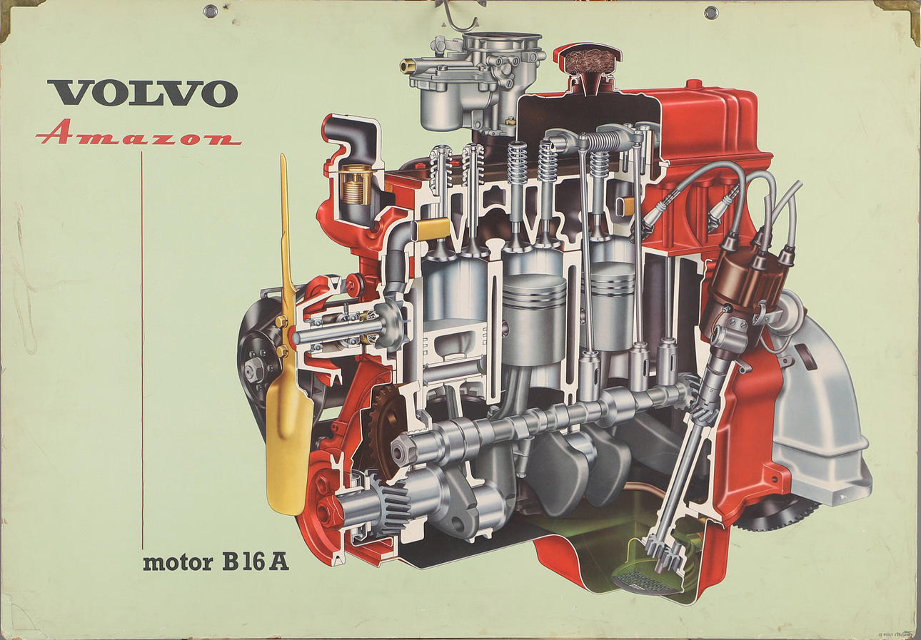 SUUNNITELMA, Volvo Amazonin moottori B16A.