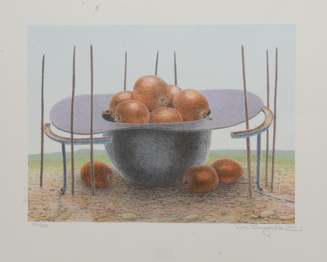 SVEN LINDGARDSZ. The apple hat. lithograph.