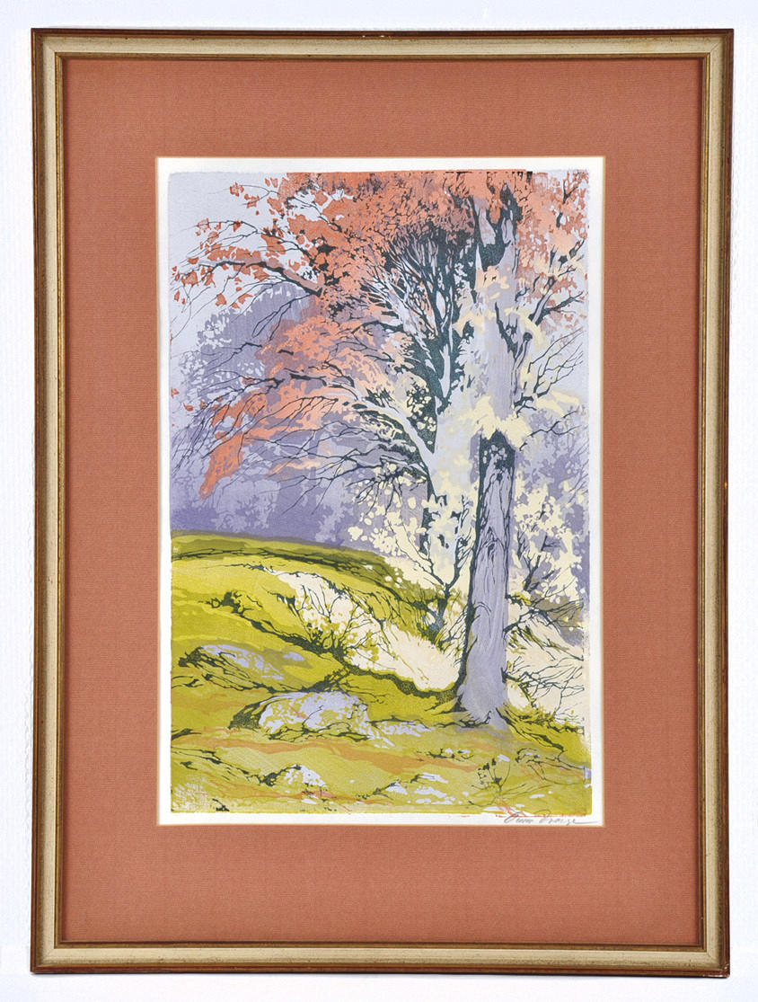 OSCAR DROEGE. Höstträd i solsken.