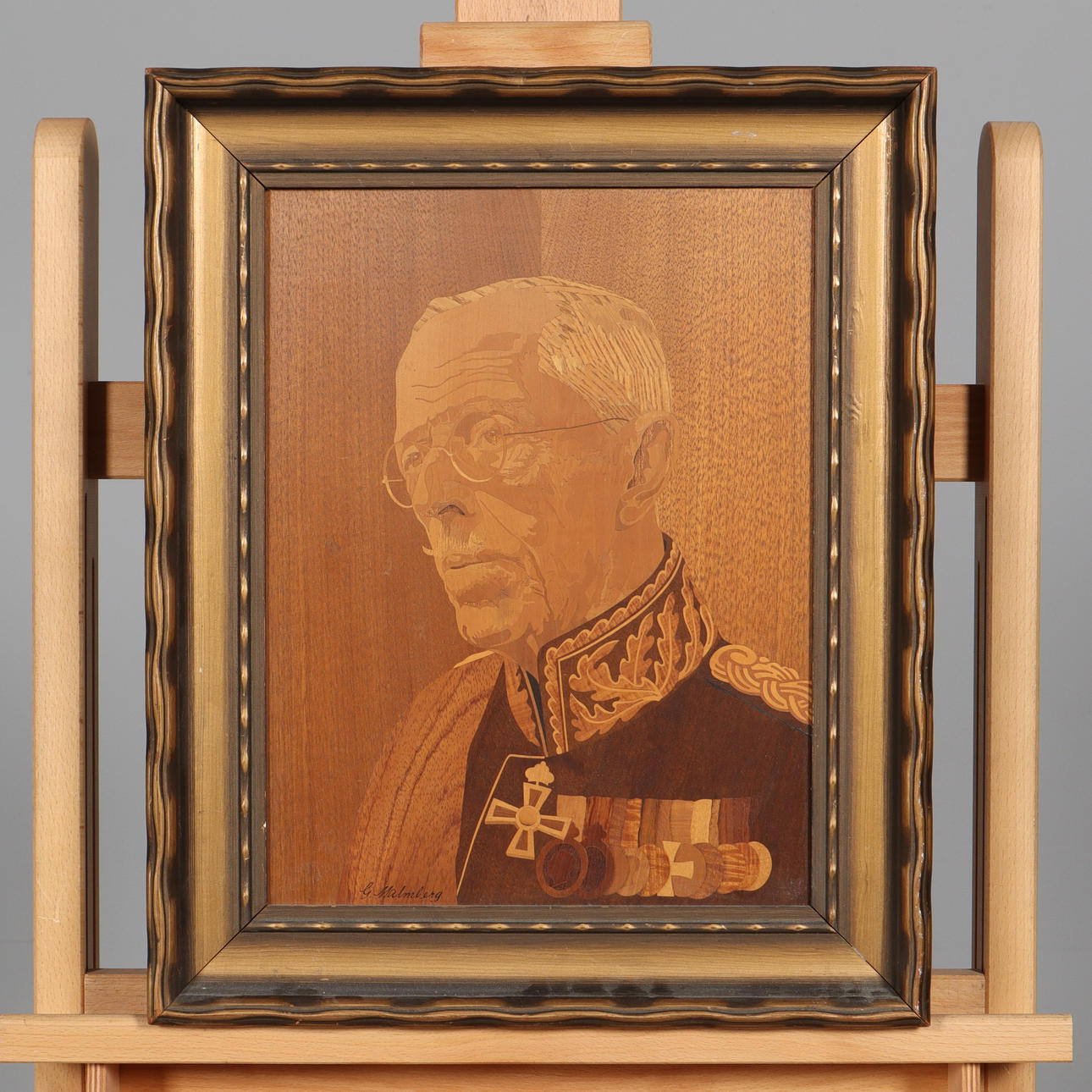 GERHARD MALMBERG. MALERI, intarsia, signeret.