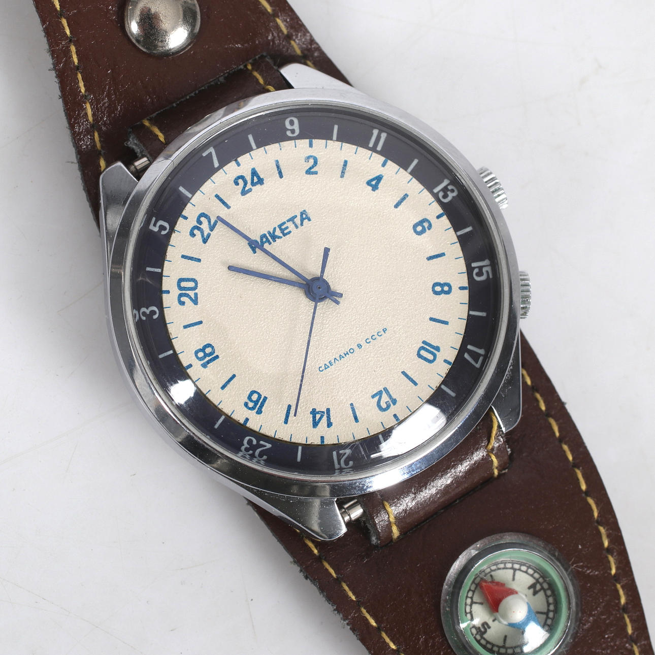 WRISTWATCH, steel, Paketa (Raketa), CCCP/ Russia. Second half of the ...
