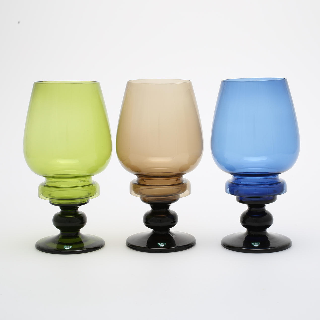 LJUSLYKTOR, 3 st, glas, Orrefors.