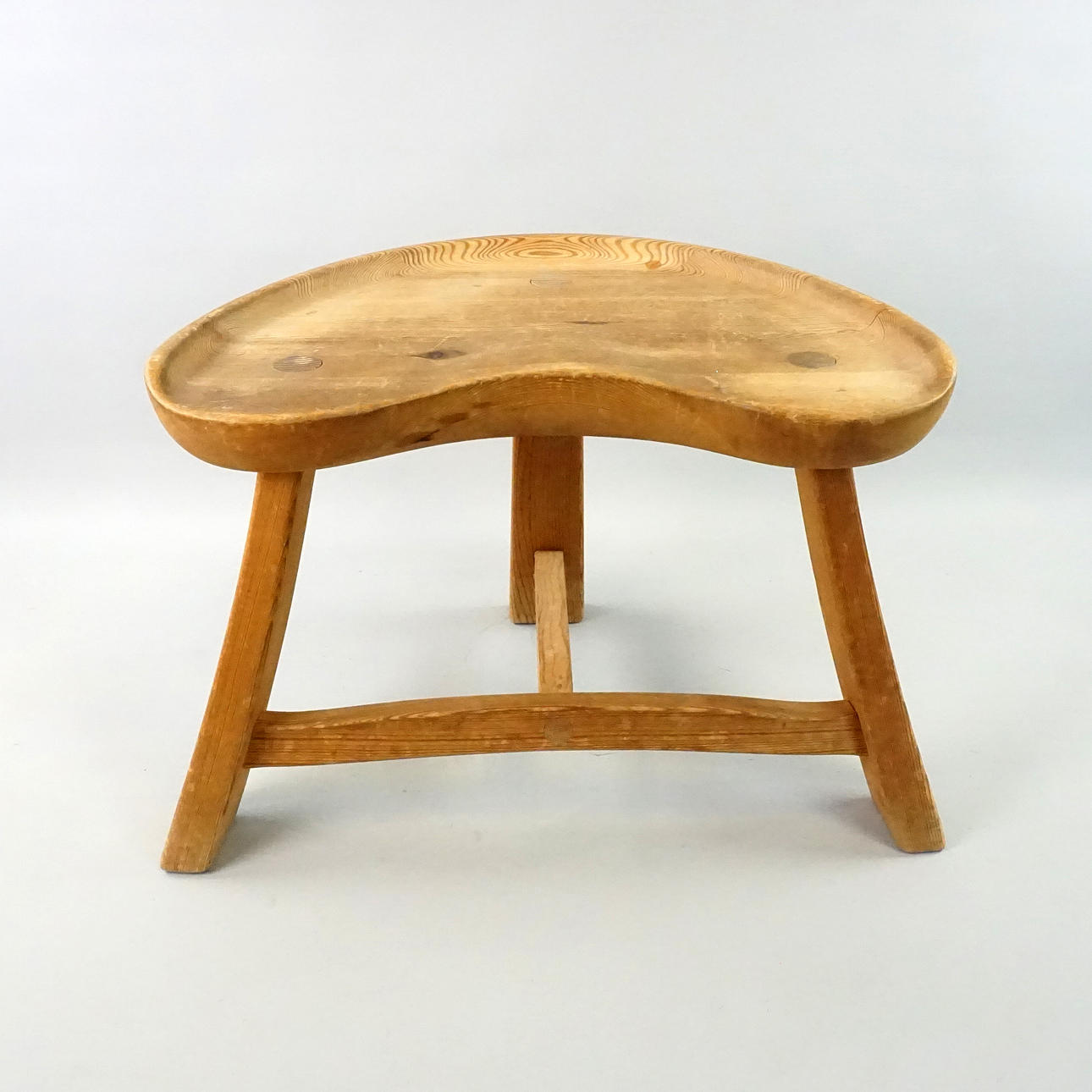 A stool, pine, Krogenes Möbler, Norway, burnt.