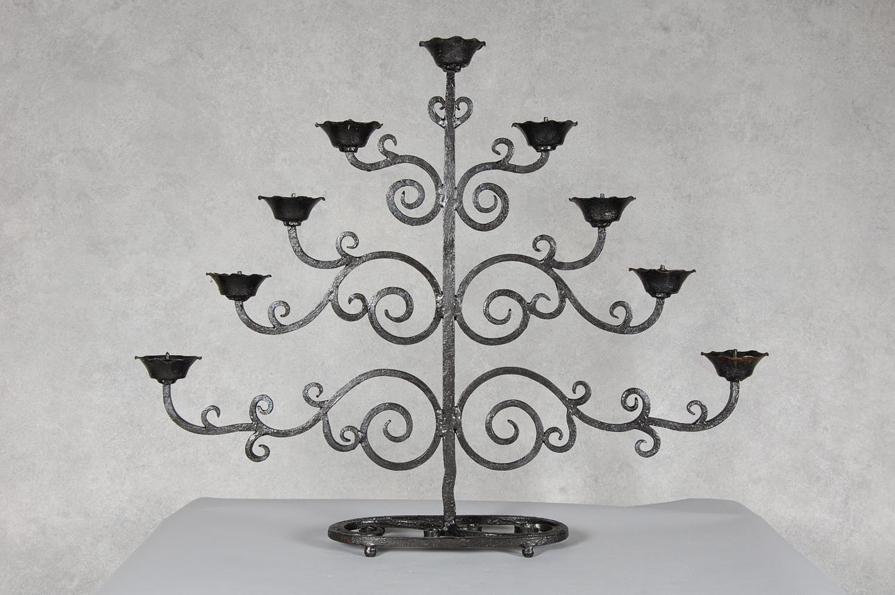 KANDELABER, smide, för 9 ljus.