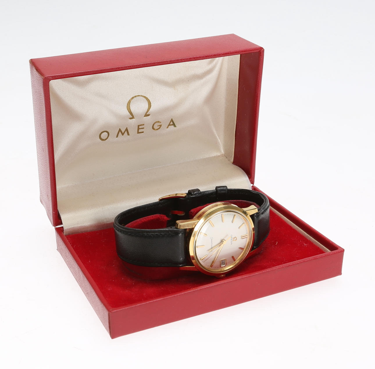 HERRARMBANDSUR, Omega Seamaster, gulddouble, 1960-tal.