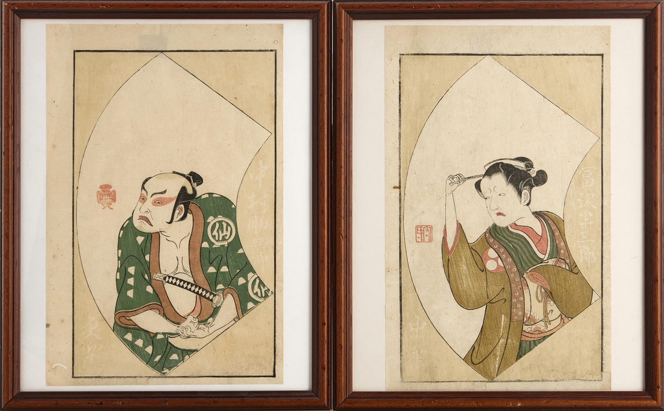 SOLFJÄDERTRYCK/UCHIWA-E (2), Japan, 1800-tal.