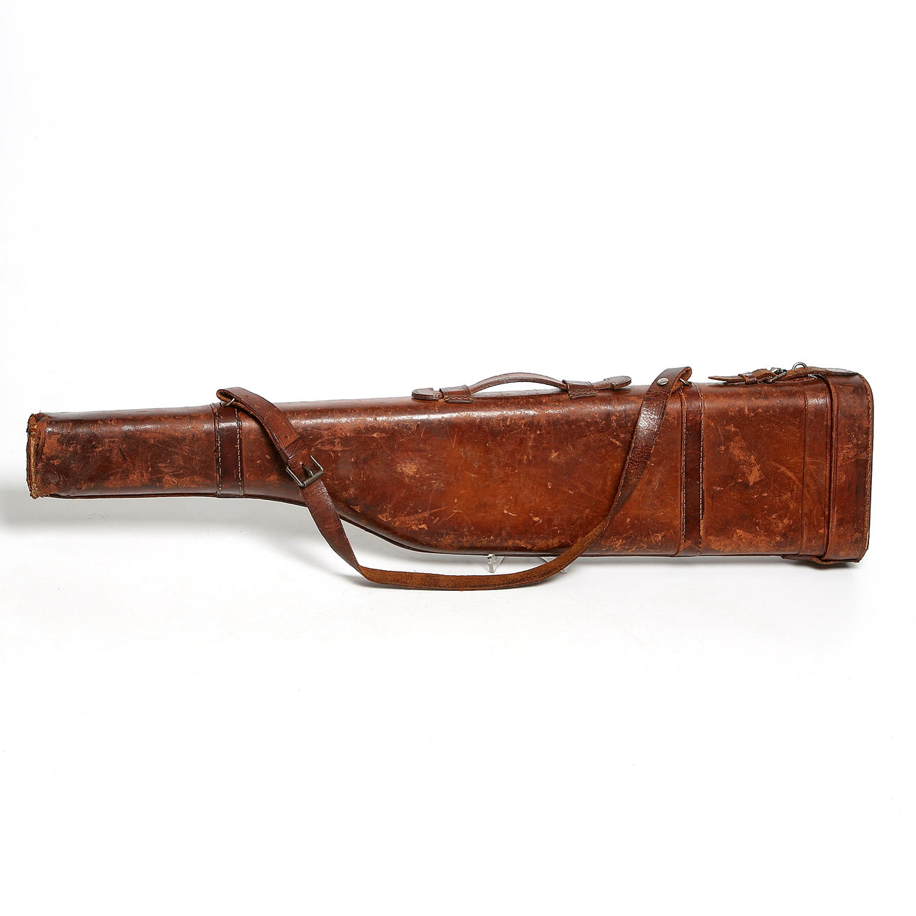 WEAPON CASE, so-called "leather ham", for split shotgun. 1900s.