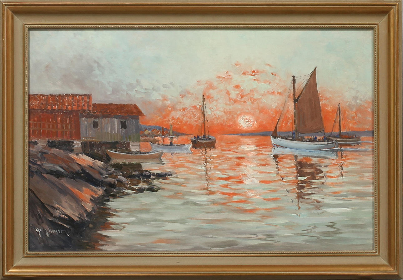 YO JOHANSSON. "Käringön", olja på duk, sign.