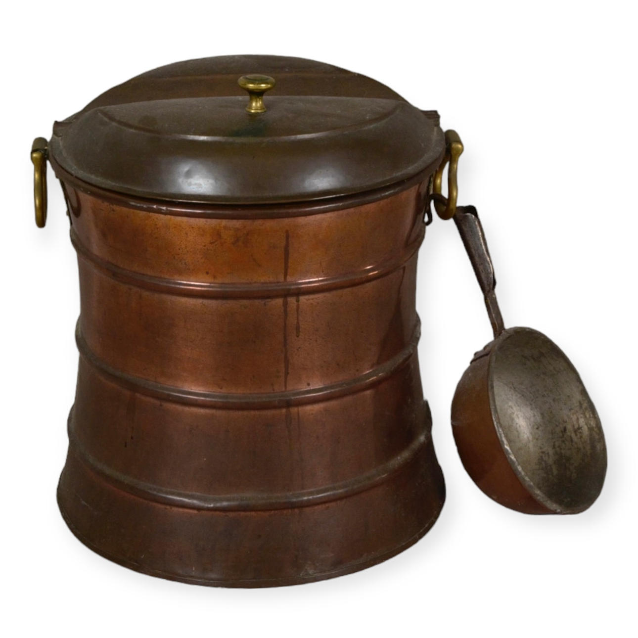 VATTENBEHÅLLARE, koppar/mässing, 1800-tal.