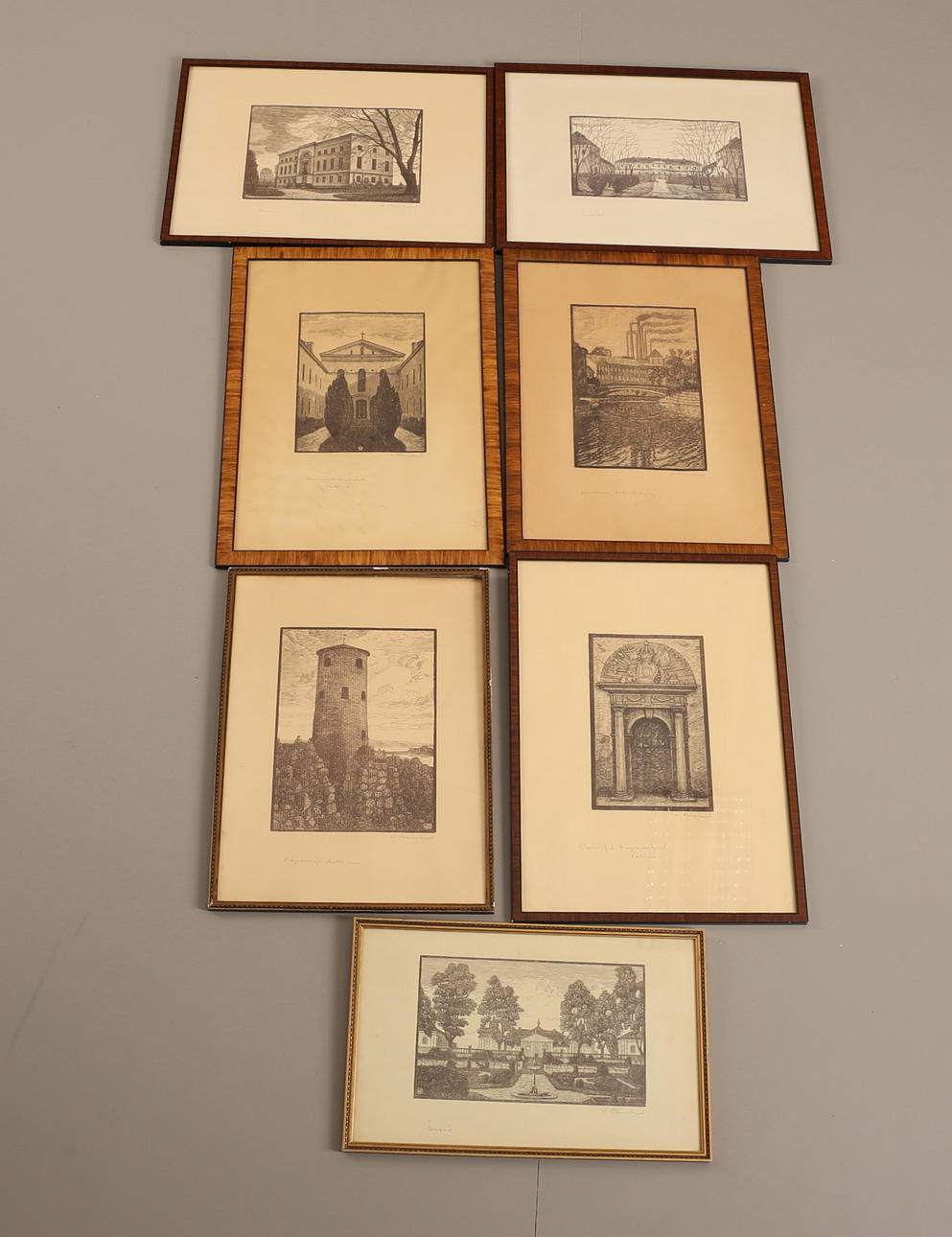 WALDEMAR BERNHARD. träsnitt, 7 stycken.