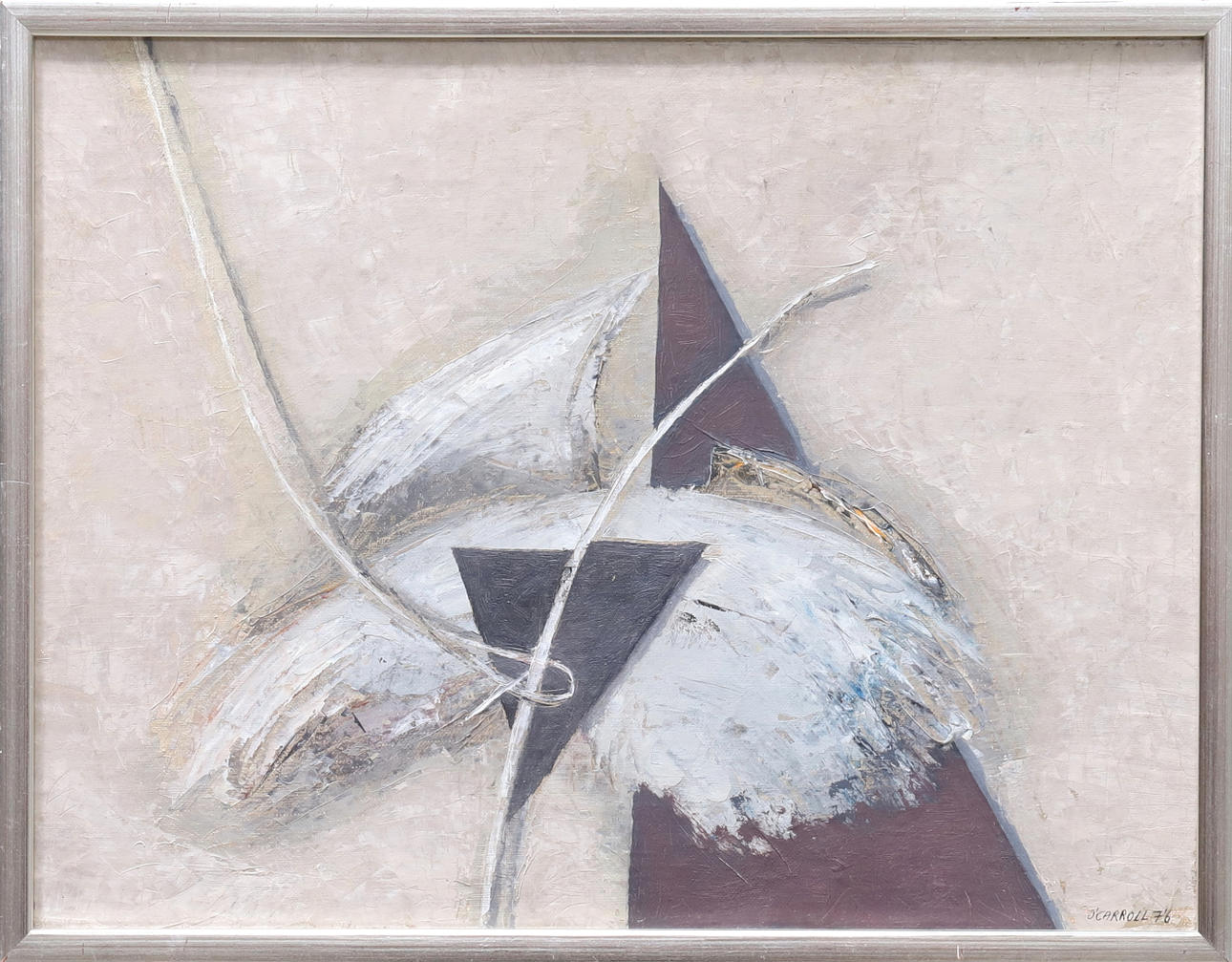 ANTHONY O’CARROLL. Abstract composition, oil on canvas, signed and dated -76.