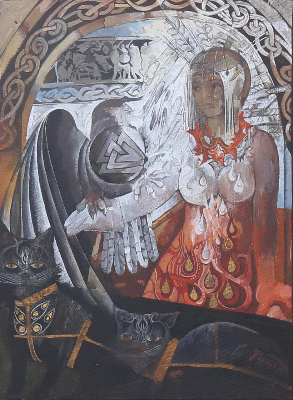 JERZY PRZYBYL (JAN POL). Mixed media, signed and dated 86.