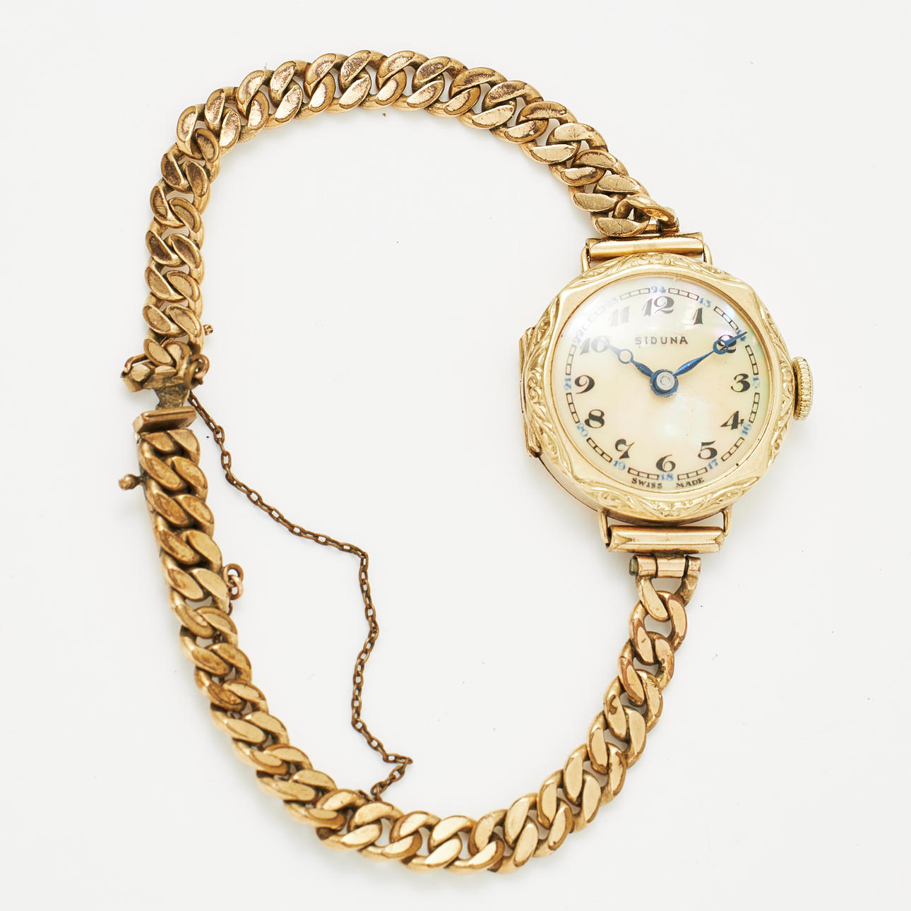 SIDUNA, damarmbandsur, 14 k guld.