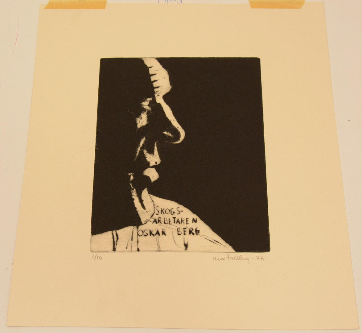 ARNE FALLBERG. Forest worker Oskar Berg. lithograph. Art - Engravings ...