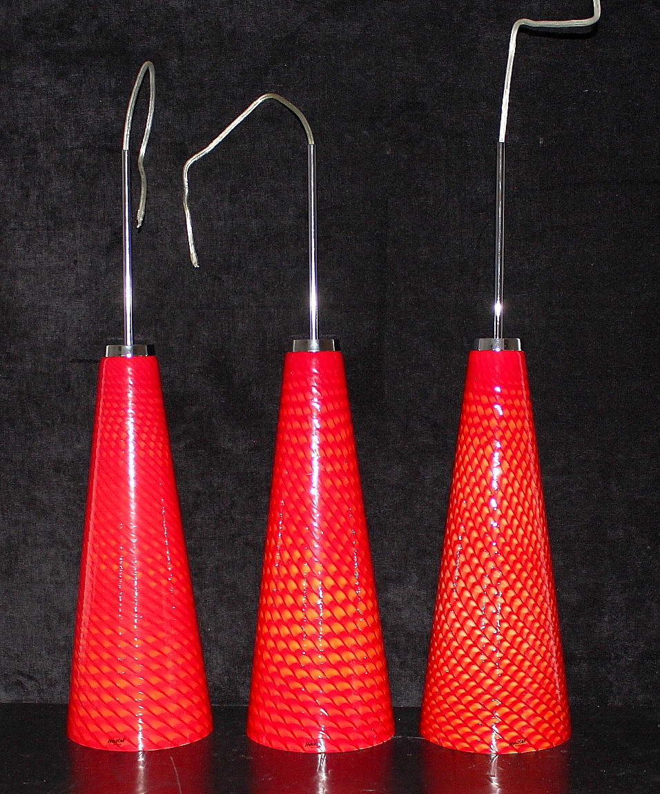 TAKLAMPOR, 3 st, glas metall, Herstal Danmark.