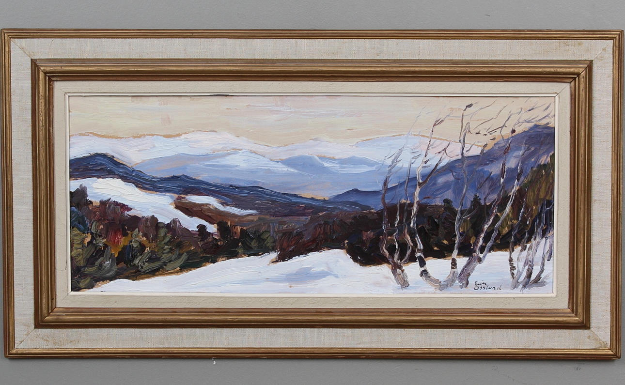 ERIK OSSLUND. olja på panå, signerad.