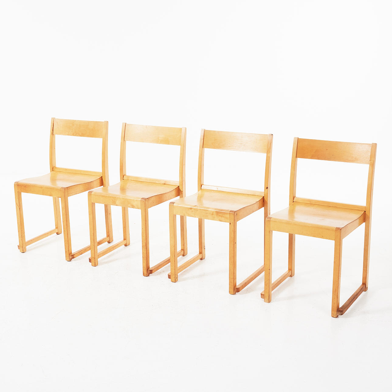 SVEN MARKELIUS. “Orchestra chair”, 4 pcs., birch, stackable.