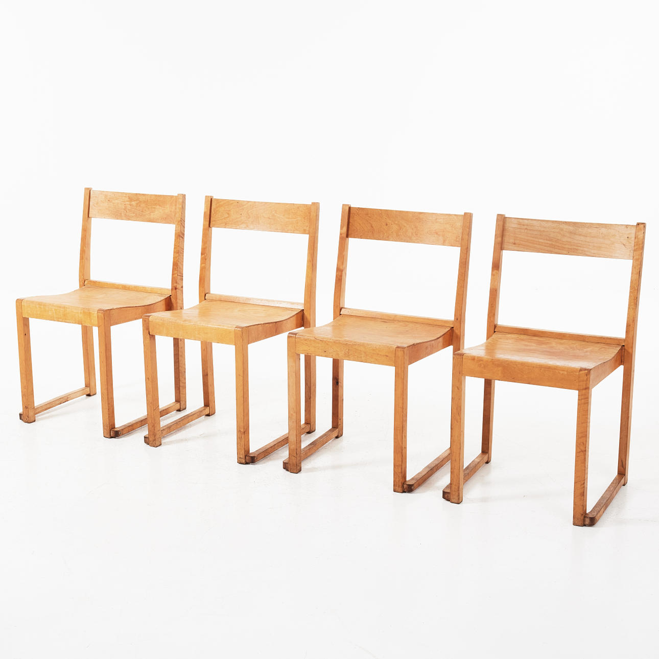 SVEN MARKELIUS. “Orchestra chair”, 4 pcs., birch, stackable.