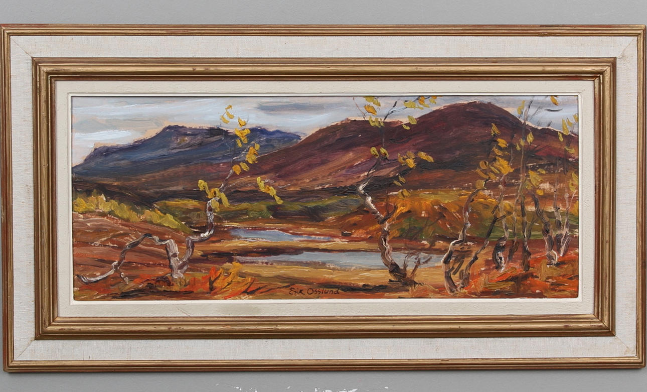 ERIK OSSLUND. olja på panå, signerad.