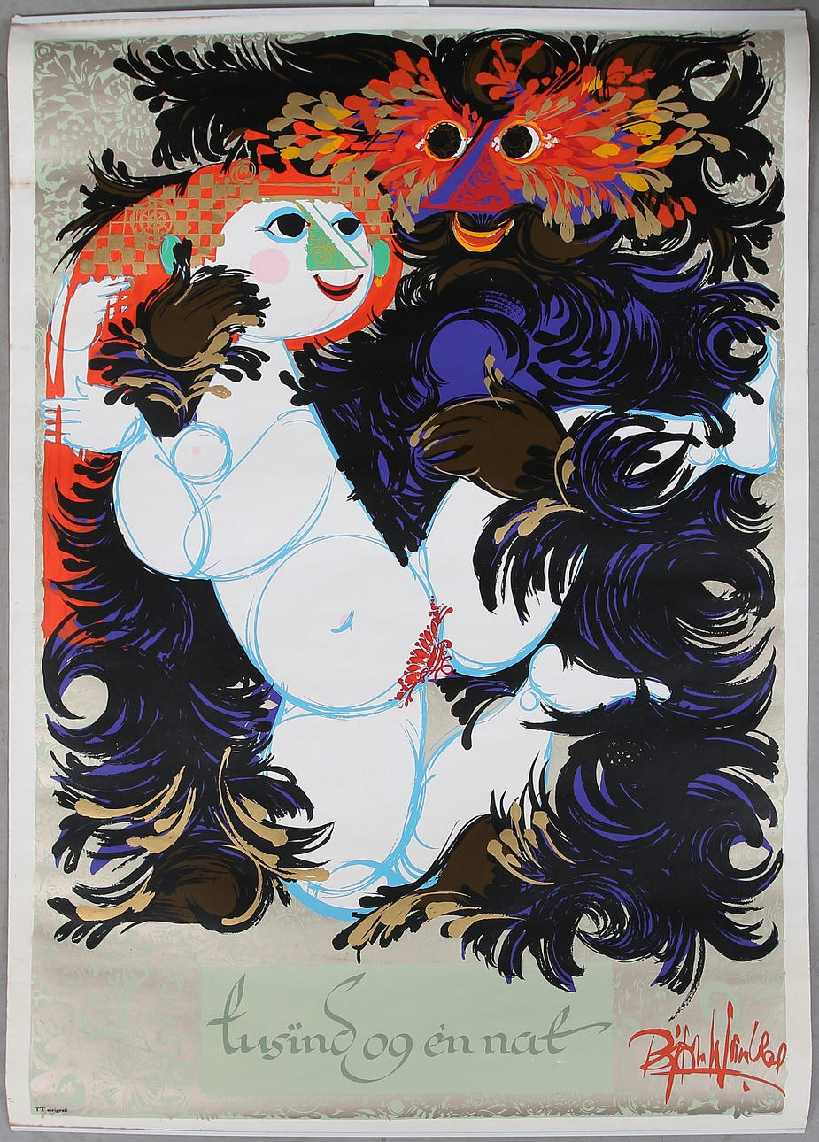 BJÖRN WIINBLAD. "Tusind og en nat", seriegrafi. Signerad i trycket.