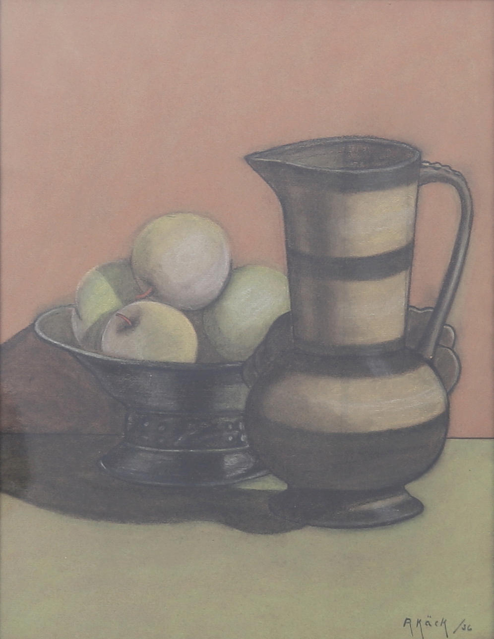 OIDENTIFIERAD KONSTNÄR. Pastel, still life, signed Käck, dated 36.