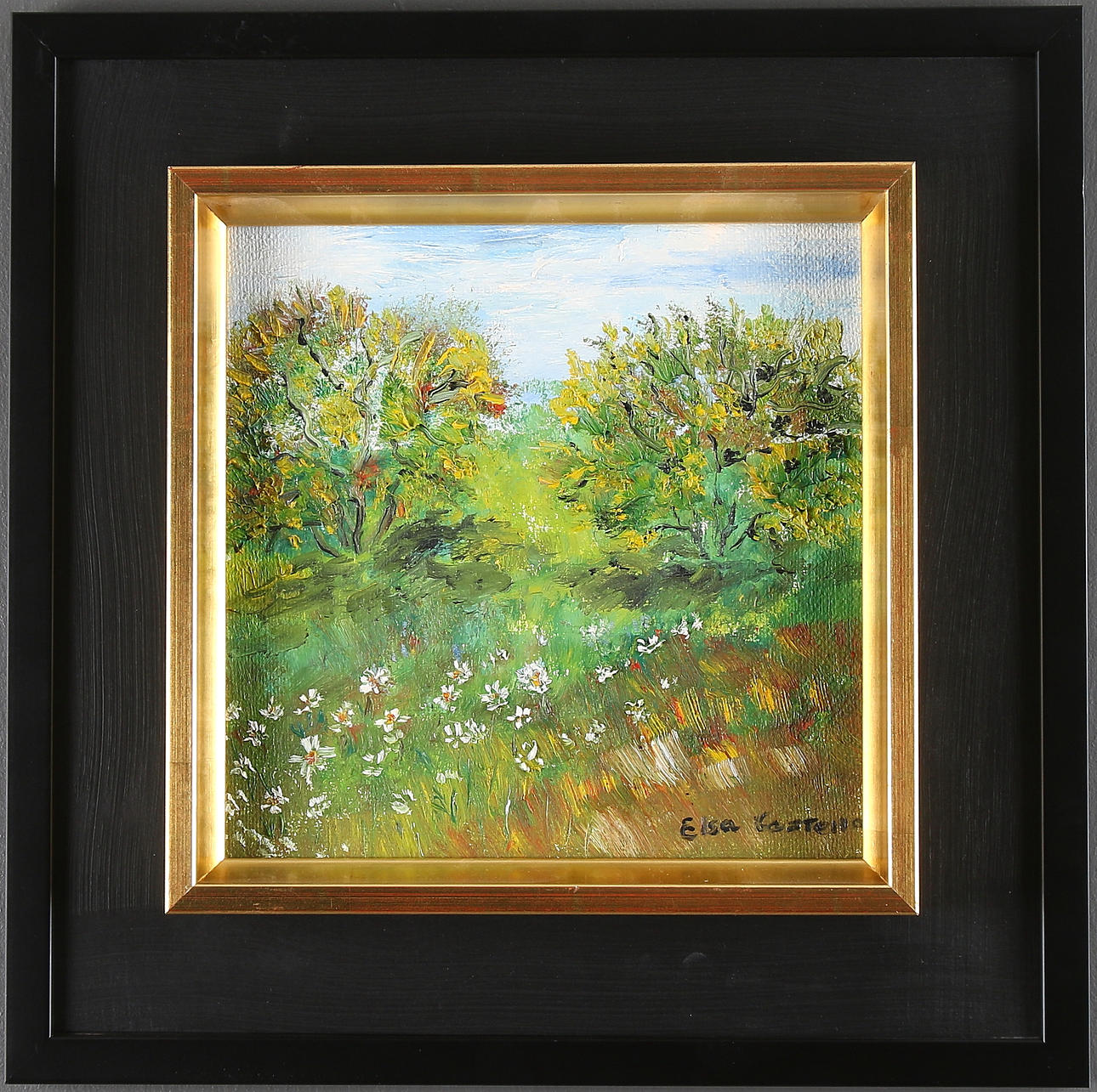 ELSA CASTELLO. Ängen, olja på duk, signerad.
