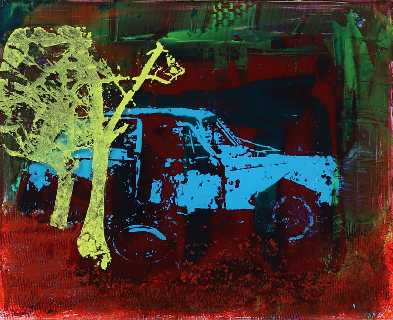 ELISABETH OLSSON-LINNERSTEN. Composition, mixed media on plexiglass, signed.