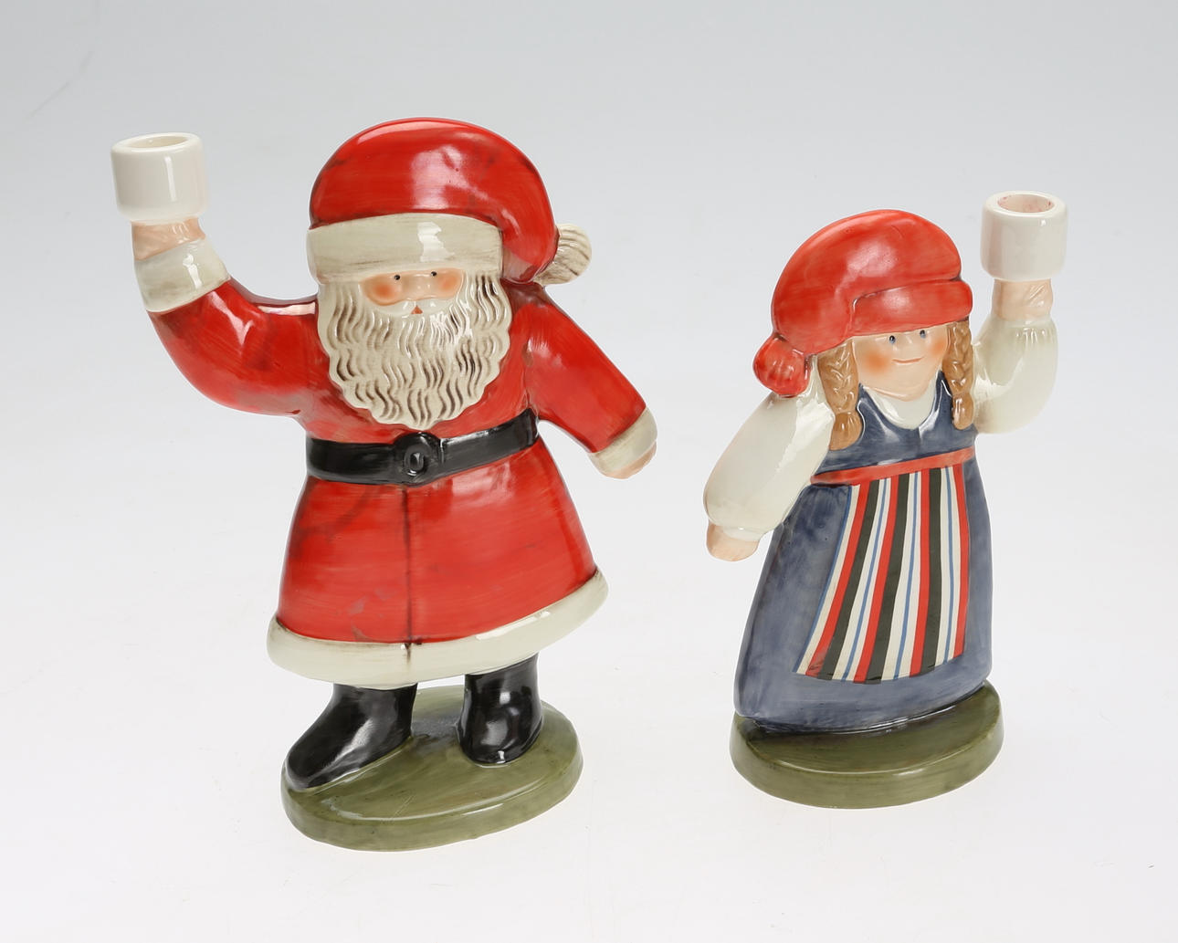 LJUSSTAKAR, 1 par, "Weihnacht", Lisa Larson för Goebel.