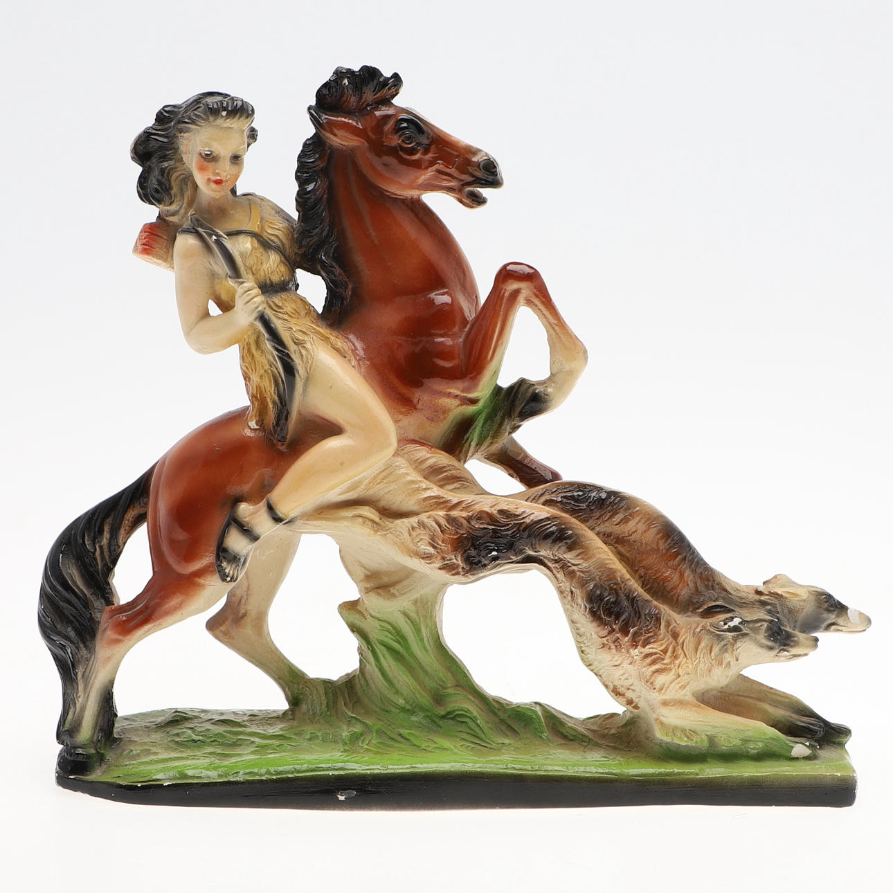 A figurine by A. SANTINI, a sculpture of a horse, signed, 20th