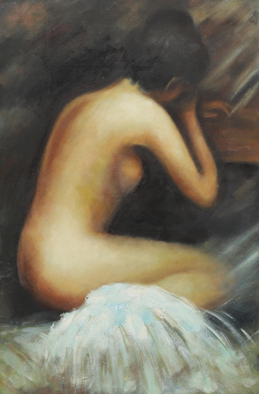 OKÄND KONSTNÄR. oil on canvas, nude study, unsigned.