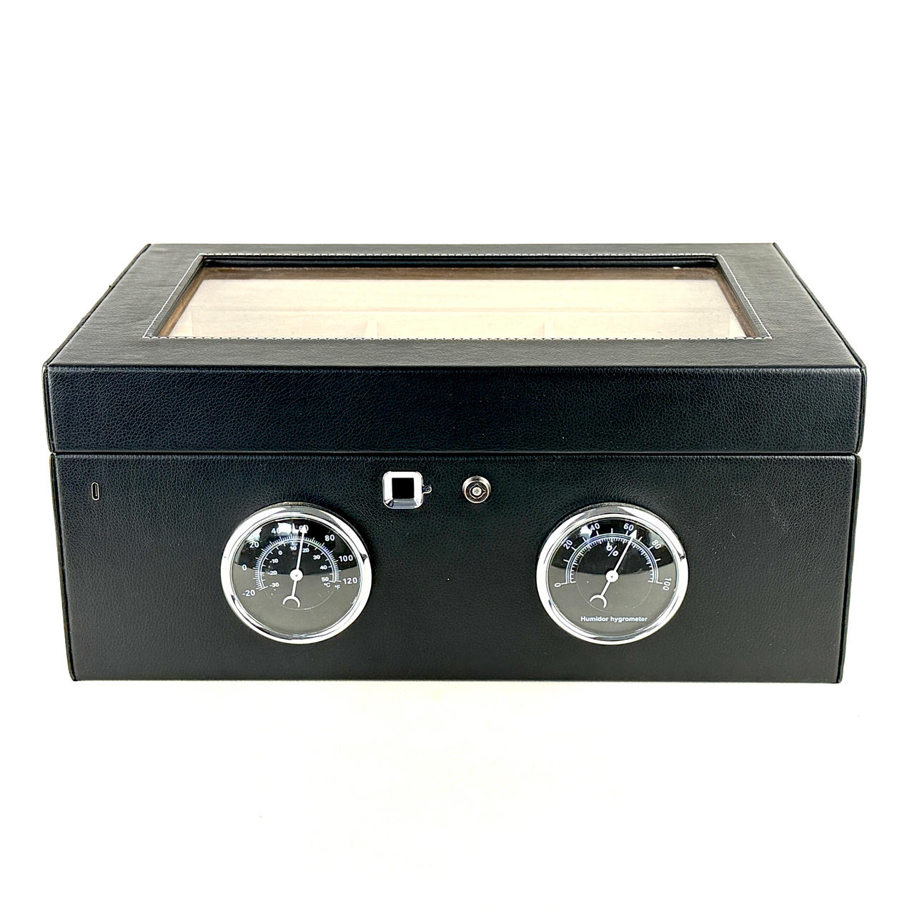 LEATHER CIGAR HUMIDOR.