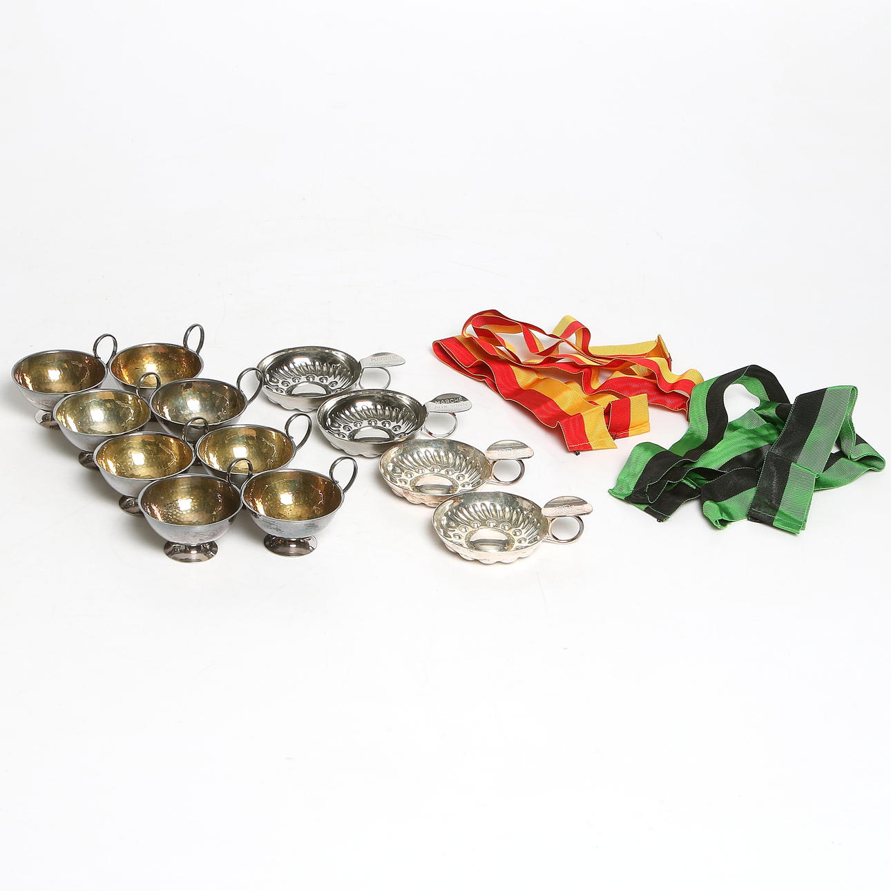 SUPKOPPAR, 12 delar, bl.a. silver. 1900-tal. Vikt 362 gram.