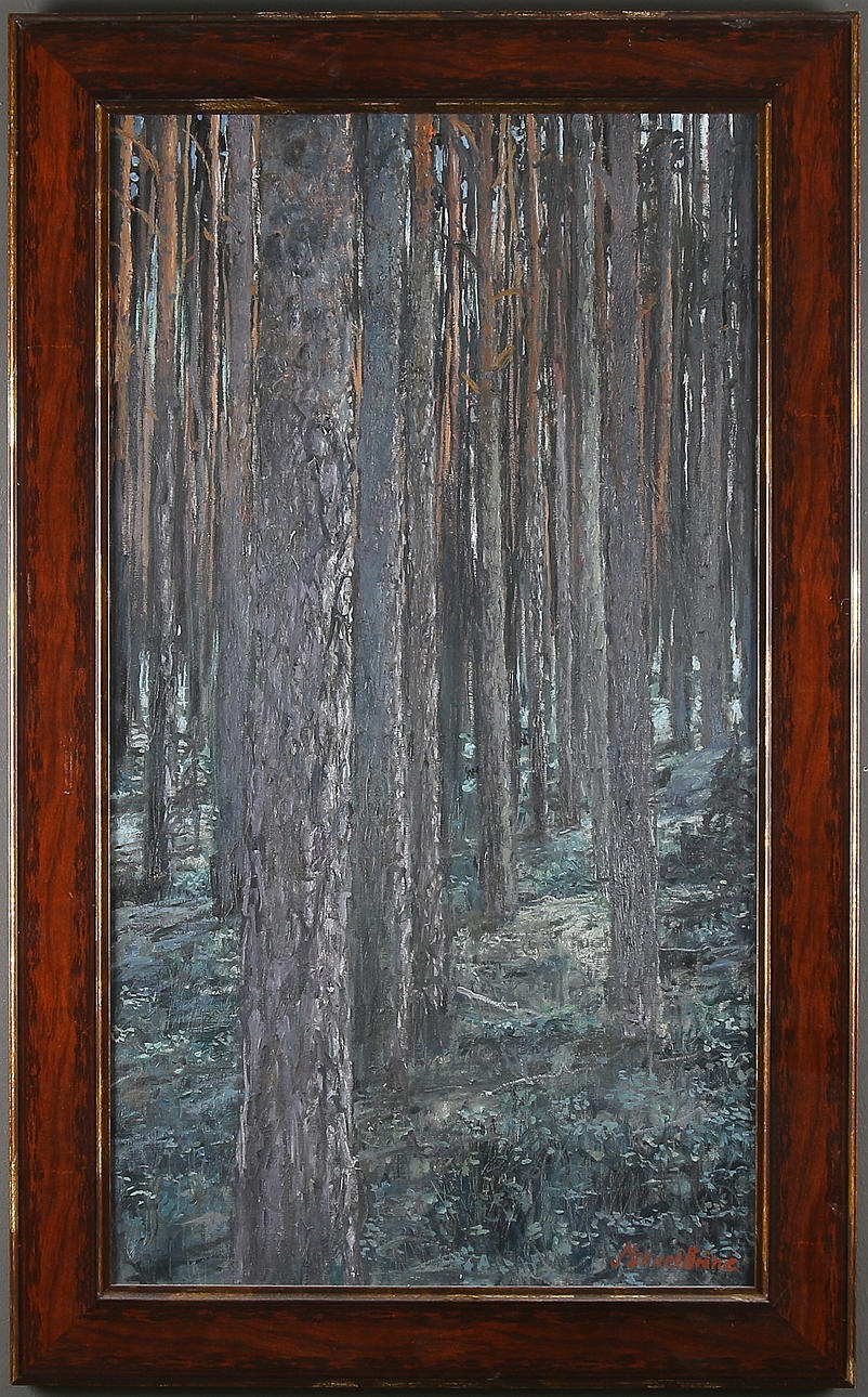 MIKAEL BRÅNE. Skog, olja på duk.