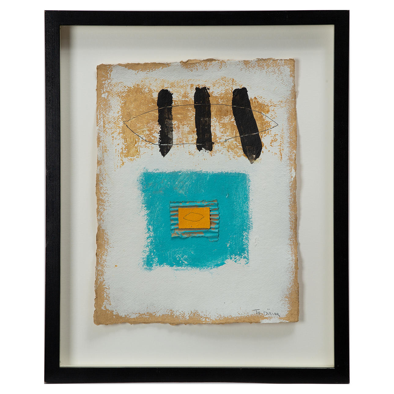 THOMAS MÜLLER, collage, firmado.