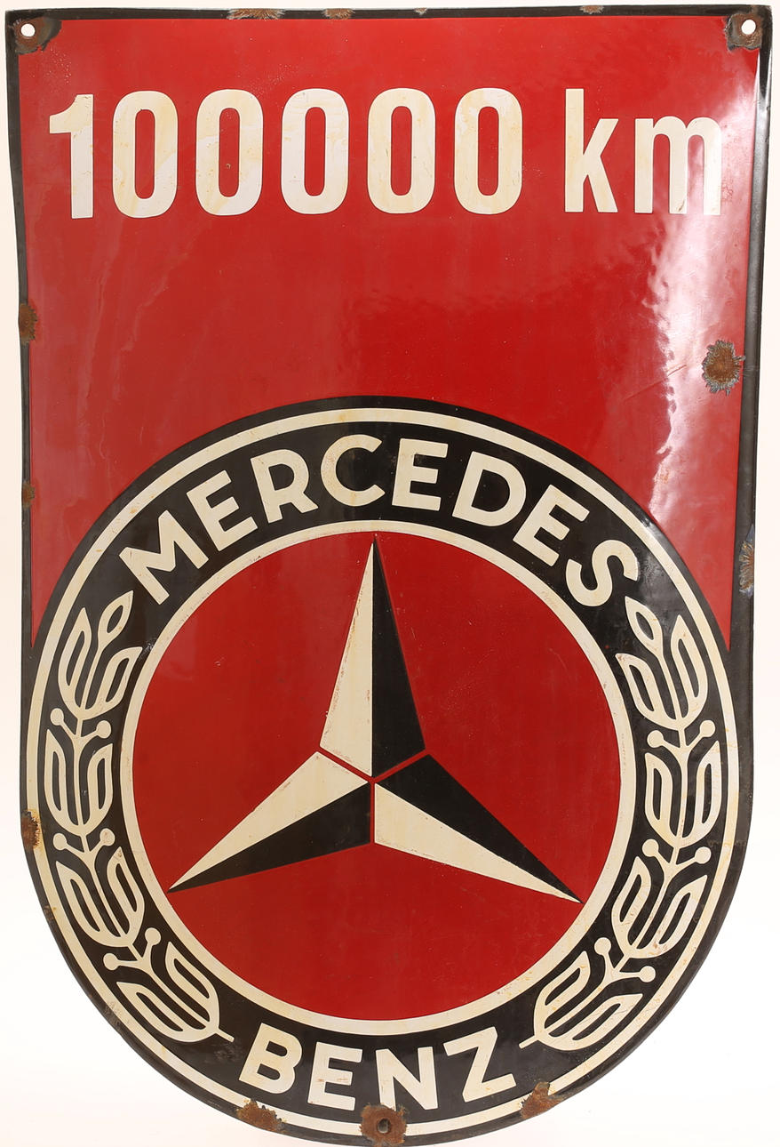 PLACA DE ESMALTE, chapa, Mercedes Benz.