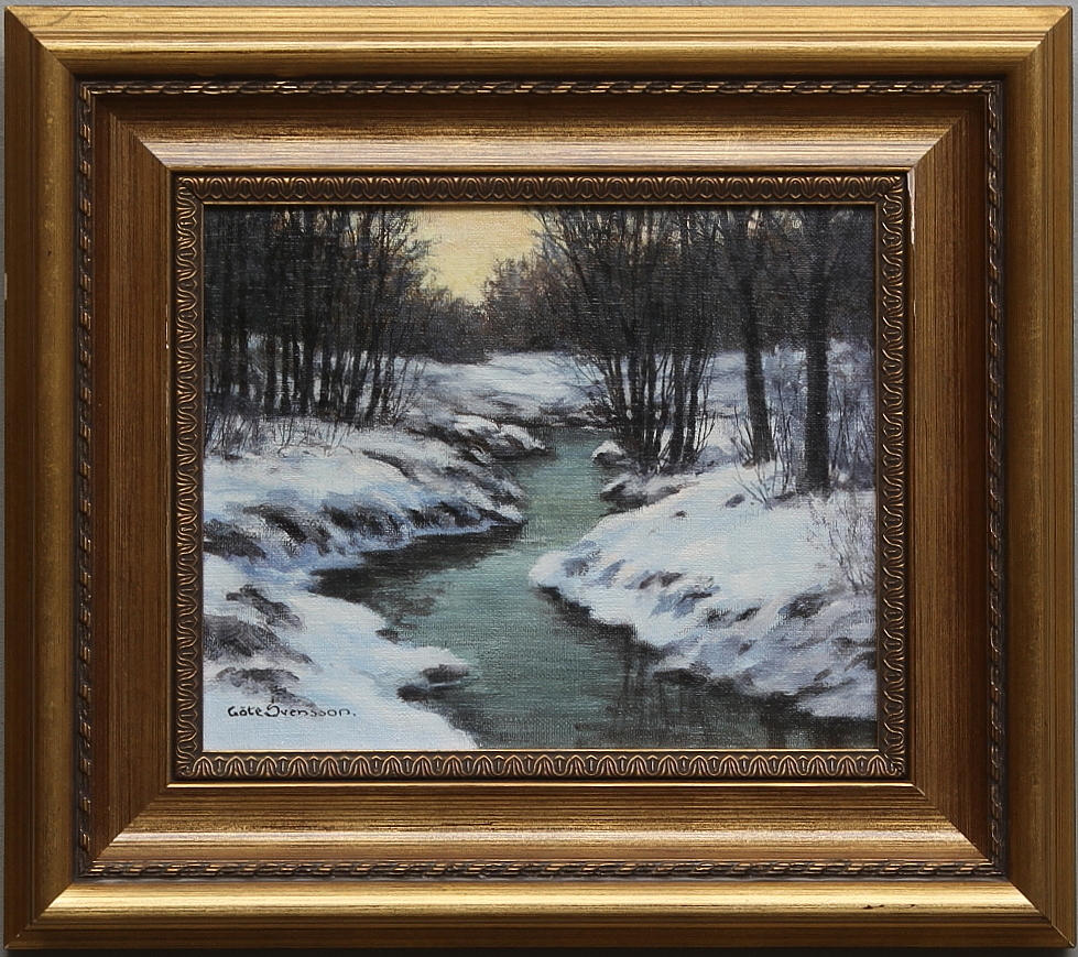 GÖTE SVENSSON. "Vårbäcken", olja på duk. Signerad.
