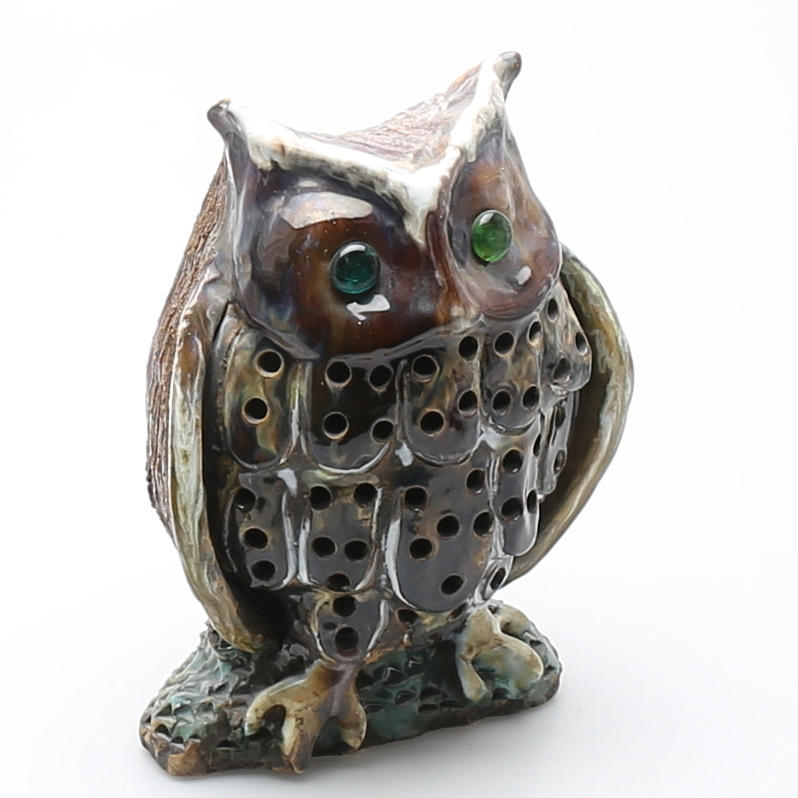 OIDENTIFIERAD KONSTNÄR. Figurin, uggla. Keramik.