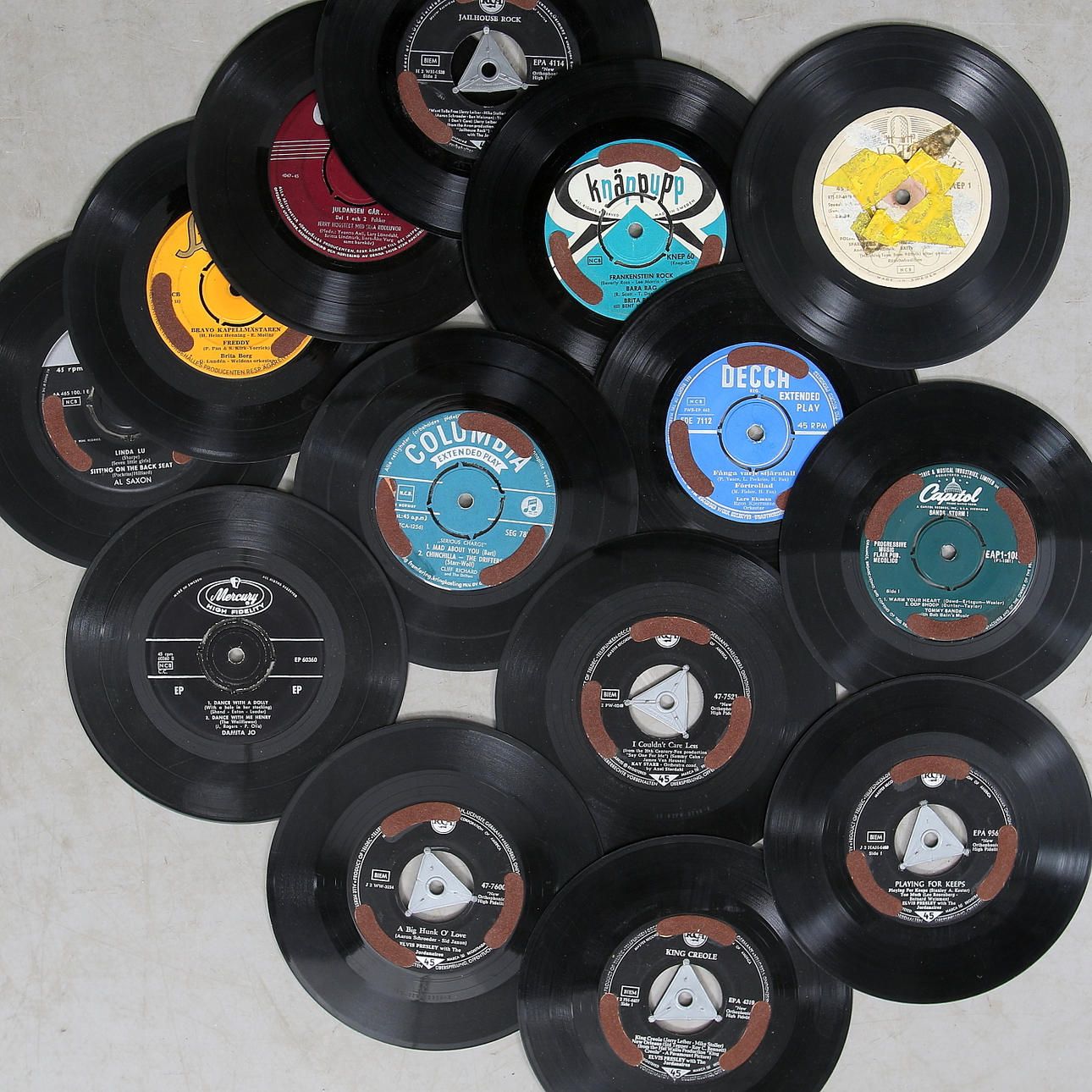 LP-SKIVOR och SINGLAR, 1950-80-tal.